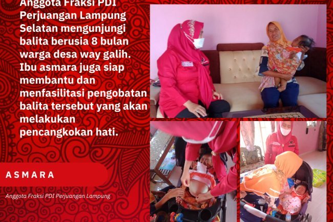 Asmara Kunjungi Balita di desa Way Galih Kec.Tanjung Bintang