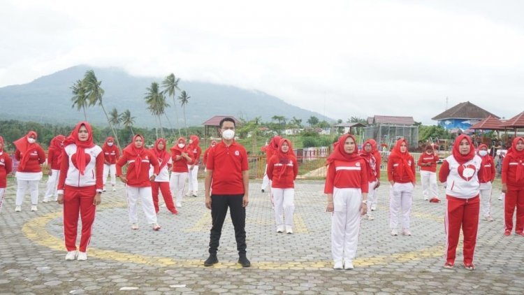 Peringatan HUT Ke-40, YJI Cabang Lampung Selatan Ikuti Senam Jantung Sehat Serentak se-Indonesia