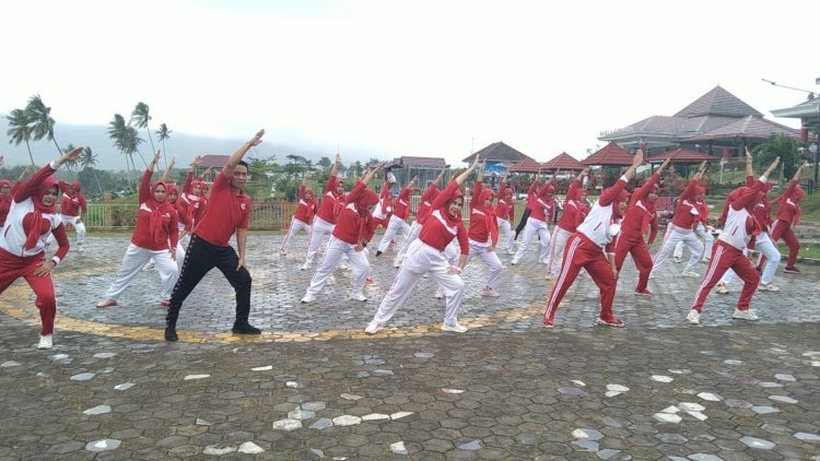 Peringatan HUT Ke-40, YJI Cabang Lampung Selatan Ikuti Senam Jantung Sehat Serentak se-Indonesia