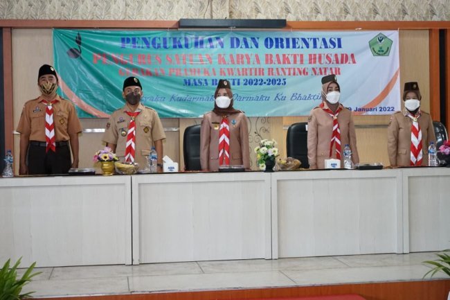 Pengukuhan dan Orientasi Pengurus Satuan Karya Bakti Husada Gerakan Pramuka Kwartir Ranting Natar Masa Bhakti 2022-2025