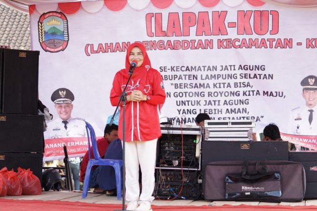 Germas dan senam bersama di kecamatan jati Agung desa sinar rejeki
