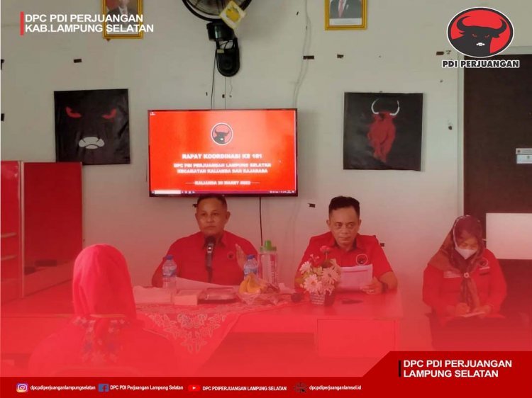  H. Nanang Ermanto Memimpin Langsung Rapat Koordinasi Mingguan Ke 102 DPC PDI Perjuangan Lampung Selatan Dengan Pengurus Struktural Partai ,Fraksi Dan PAC .
