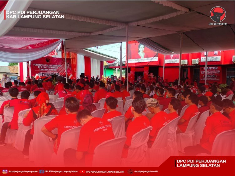 DPC PDI Perjuangan Lampung Selatan Gelar Kegiatan Bulan Bung Karno dan Resmikan Kantor BBHAR 