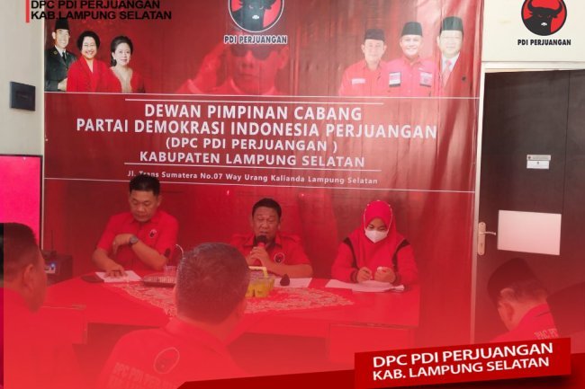 DPC PDI Perjuangan Lampung Selatan Gelar Rapat Koordinasi Terkait Pelatihan Teknis Psikotes  Online
