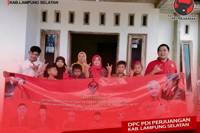 Door To Door, Kader PDI Perjuangan Kecamatan Natar Gelar Sunatan Gratis Khusus Warga Tidak Mampu