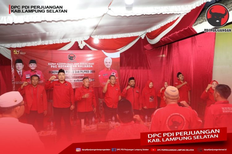  Solidkan Barisan Jelang Pemilu 2024 DPC PDI Perjuangan Lampung Selatan Konsolidasi dan Sosialisasi di Kecamata Kalianda.