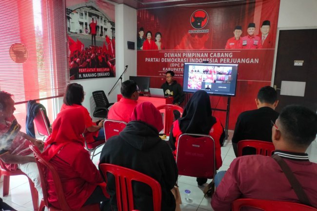 DPC PDI Perjuangan Lampung Selatan Mengikuti Pelatihan Saksi Enumerator Secara Daring Bersama BSPN Daerah Provinsi Lampung