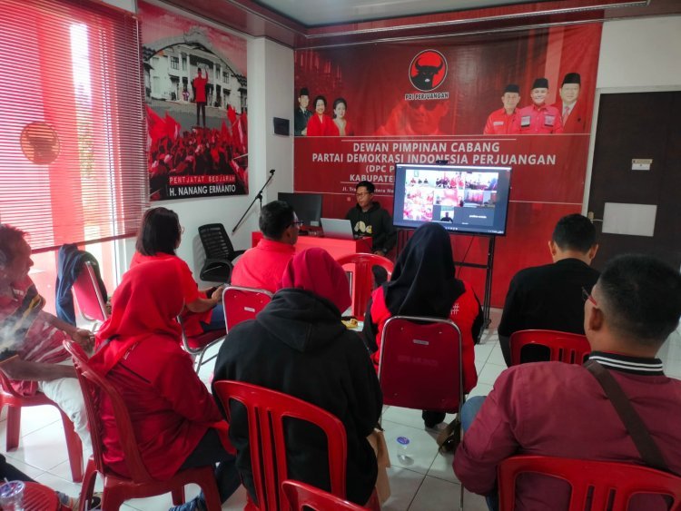 DPC PDI Perjuangan Lampung Selatan Mengikuti Pelatihan Saksi Enumerator Secara Daring Bersama BSPN Daerah Provinsi Lampung