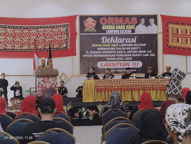 Ribuan Kader Dewan Anak Adat Lampung Deklarasi dan Dukung Nanang – Antoni di Pilkada 2024