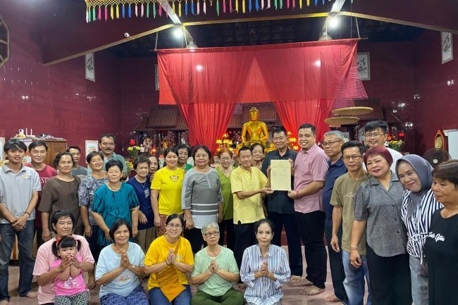 Hampir 4 Dekade tak Bersertifikat, Vihara Dharma Sasana Kota Kalianda Kini Punya SHM, Warga: Terima Kasih BBHAR!