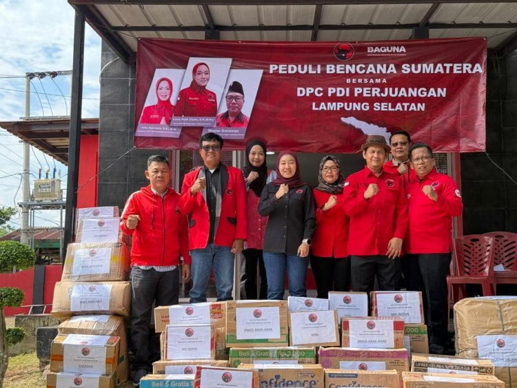 DPC PDI Perjuangan  Lampung Selatan Berikan Bantuan Kepada Korban Banjir di Sumatera